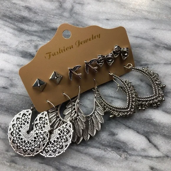 Boho Earrings Drop Dangle Vintage Bohemian Silver - Picture 3 of 9